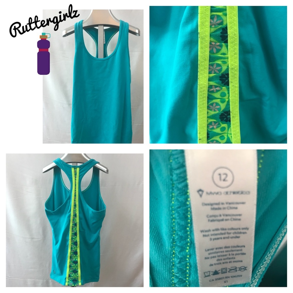 Ivivva Blue w/Lime Geeen Stripe Tank -12